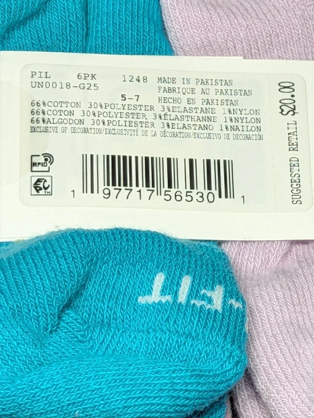 Nike Bright Cushioned Ankle Socks - 6 Pack Y10c-3Y.